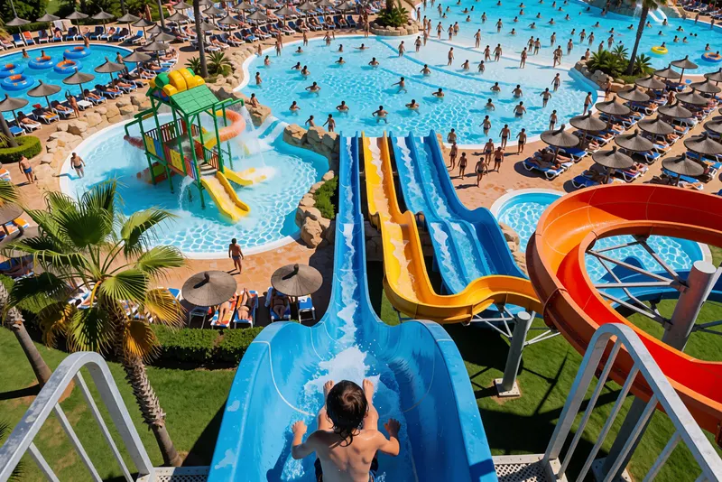Water slides at Aquamijas