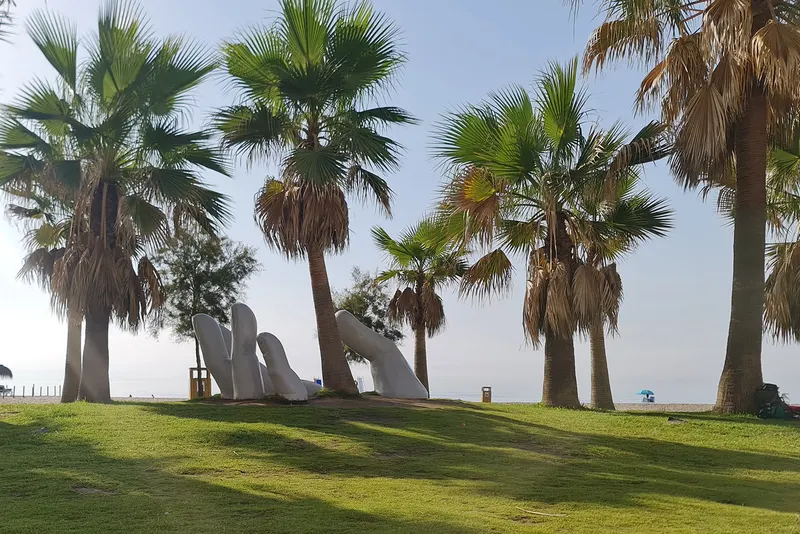 The "Open Hand" monument in Los Boliches, by Charo García