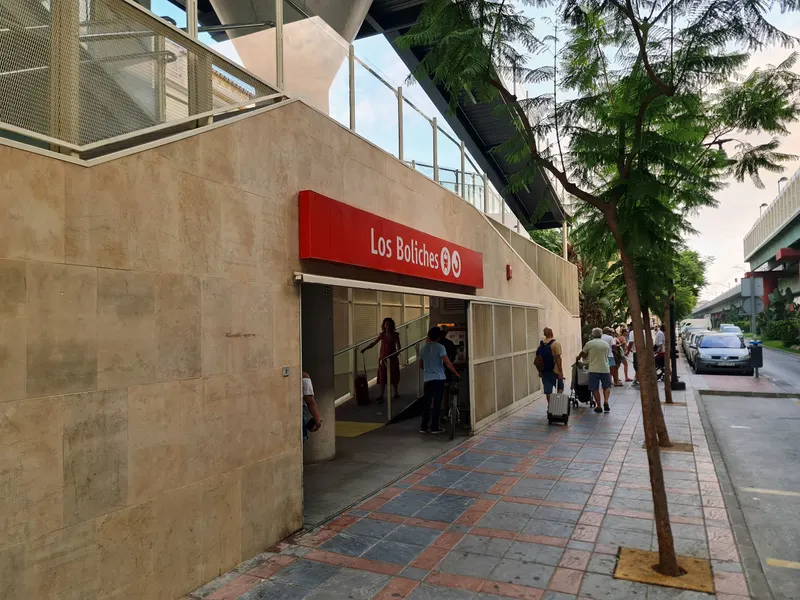 The train station 100 metres away, with trains to Málaga airport