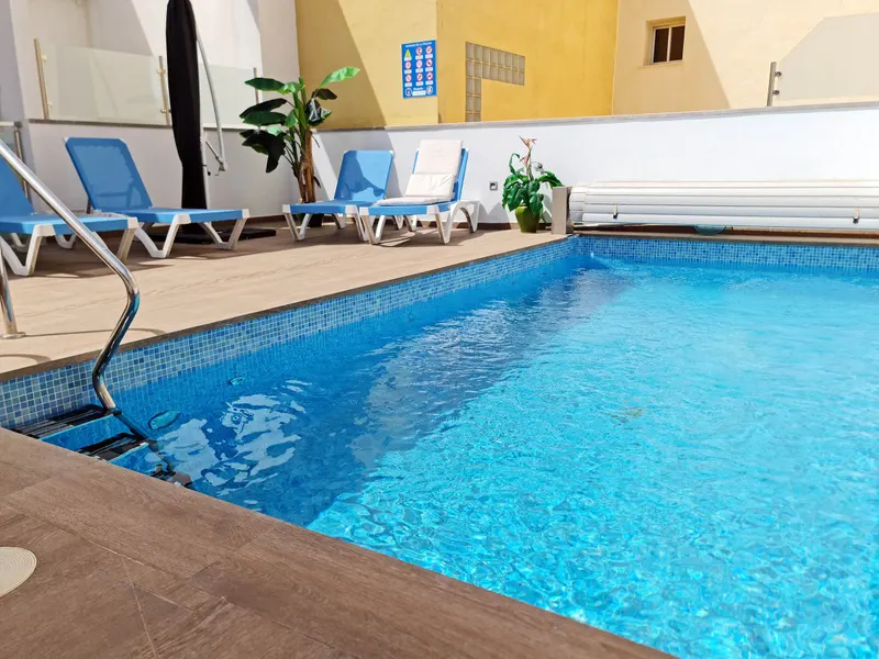 The pool area