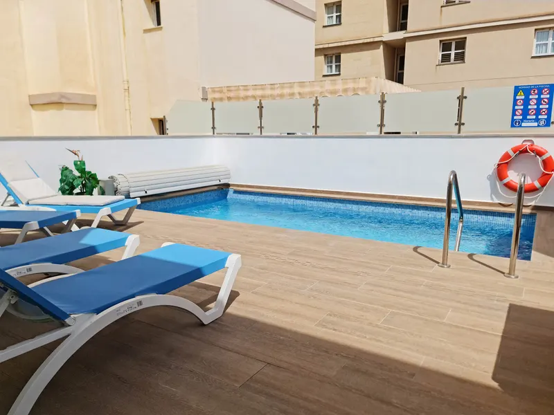 The pool area